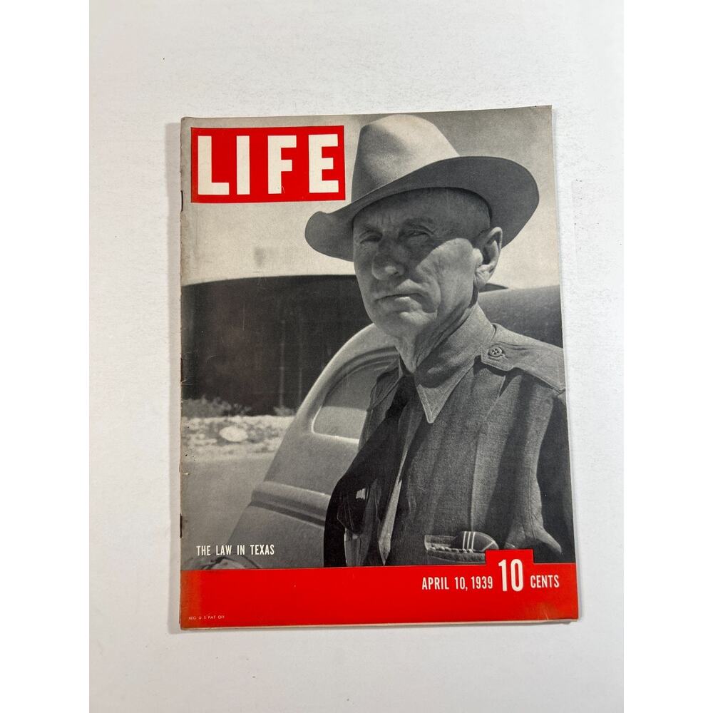 LIFE MAGAZINE April 10 1939 The Law in Texas Texas Ranger Vintage Film Fashion